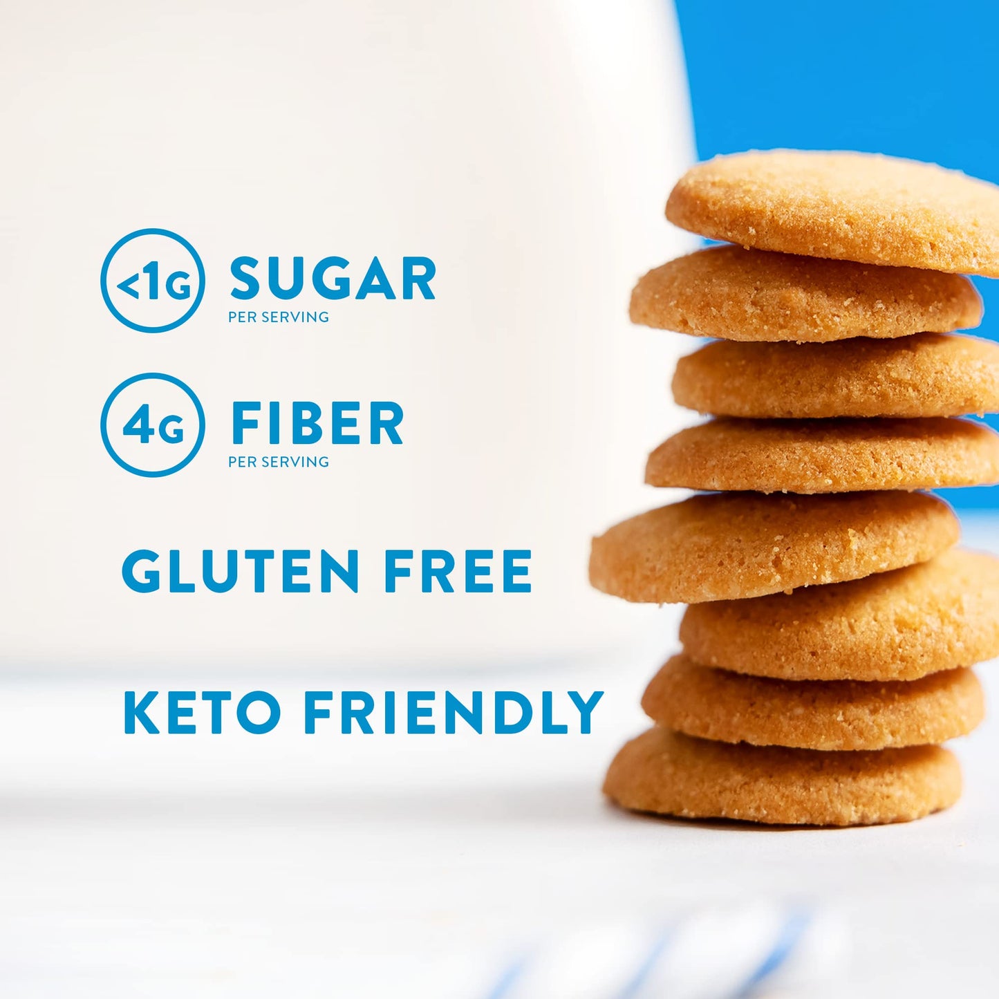 Highkey Gluten Free Vanilla Wafer Cookies - 6Pack Low Carb Keto Snack Sugar Free Dessert Diabetic Snacks Healthy Diet Friendly F