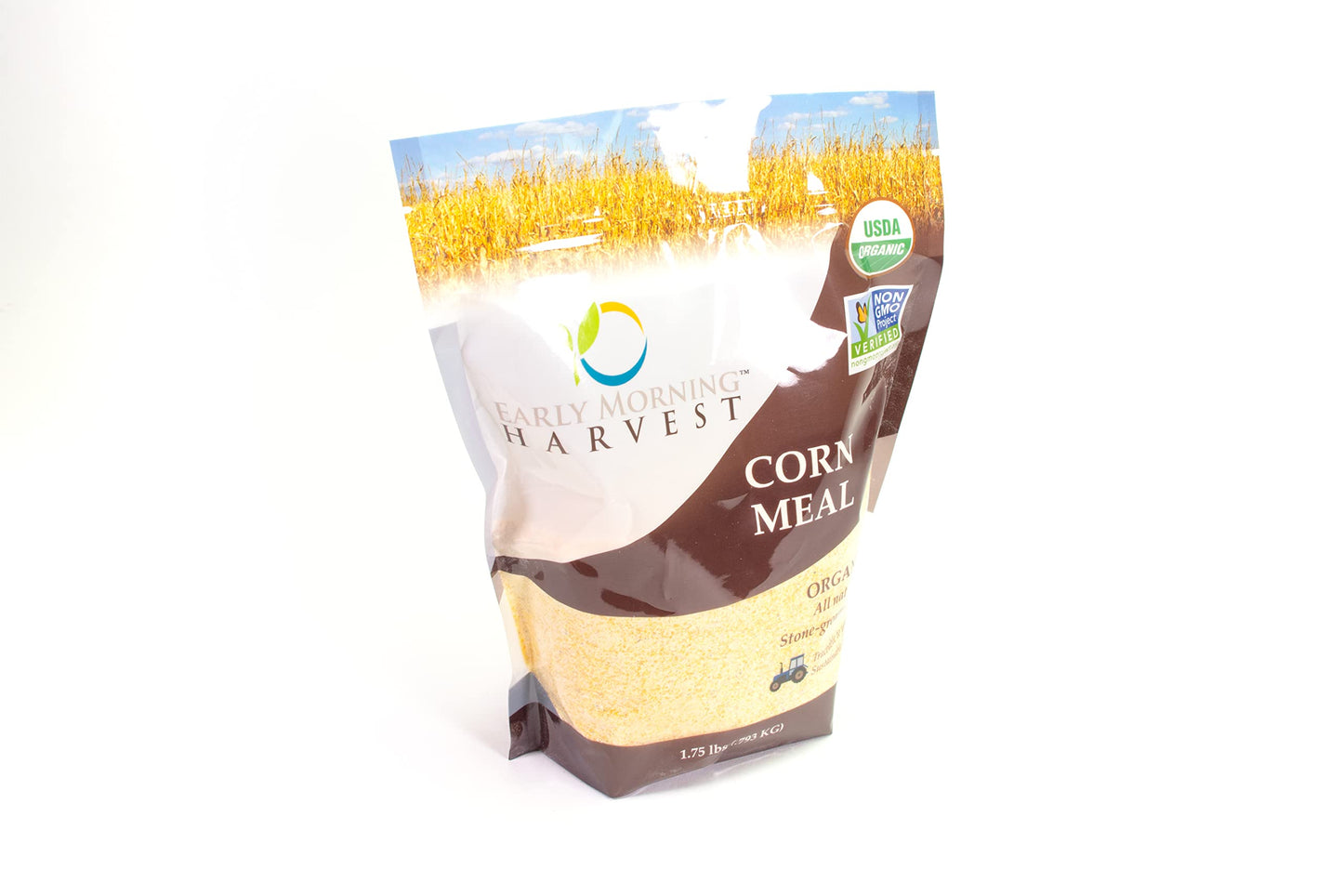 Early Morning Harvest Organic Corn Meal - Non-GMO Yellow Corn, Stone Ground, 64 Ounce (Pack of 1)