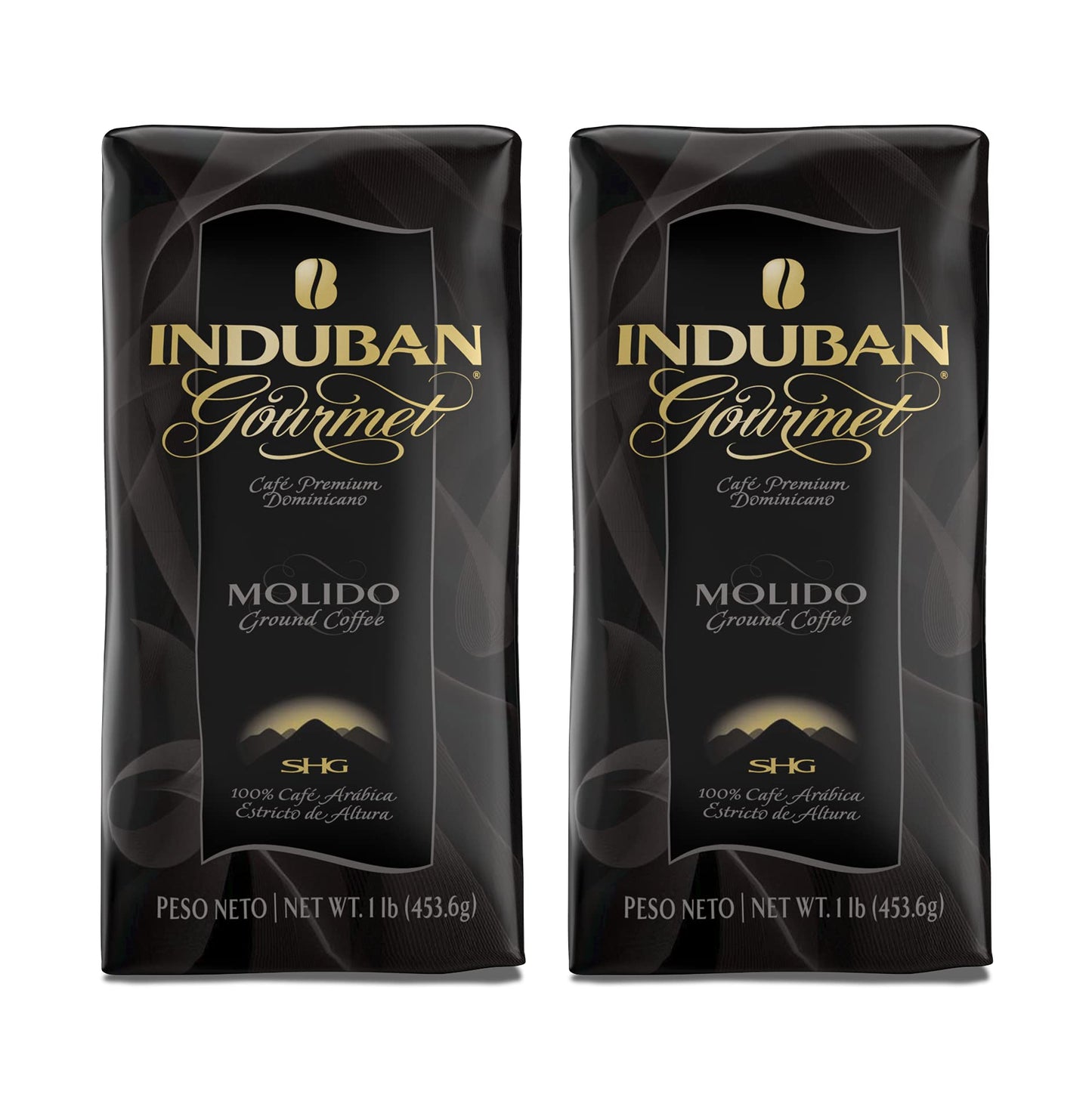 Induban Gourmet, 16 Oz Bag, Ground Coffee, Medium Roast - Premium 100% Arabica Coffee From The Dominican Republic (Pack Of 2)