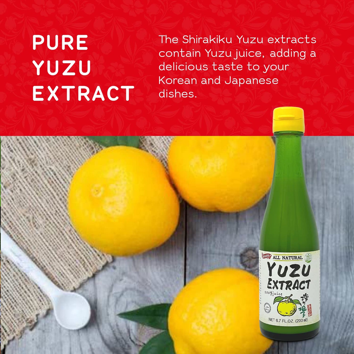 Shirakiku Japanese Yuzu Extract - Pure Yuzu Juice - Versatile Yuzu Extract Used For Baking, Food Flavouring And Asian Drink Mixture | Yuzu Sauce | - 6. 76 Fl Oz