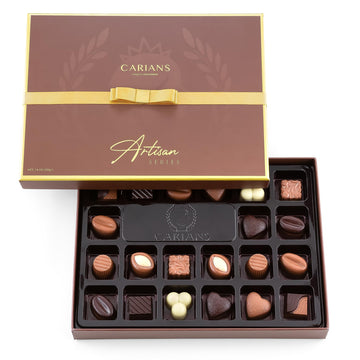 CARIANS Chocolate Gift Box - Assorted Luxury Premium Pralines - 24 Count - Great for Gift Giving - Dark, Milk & Truffles