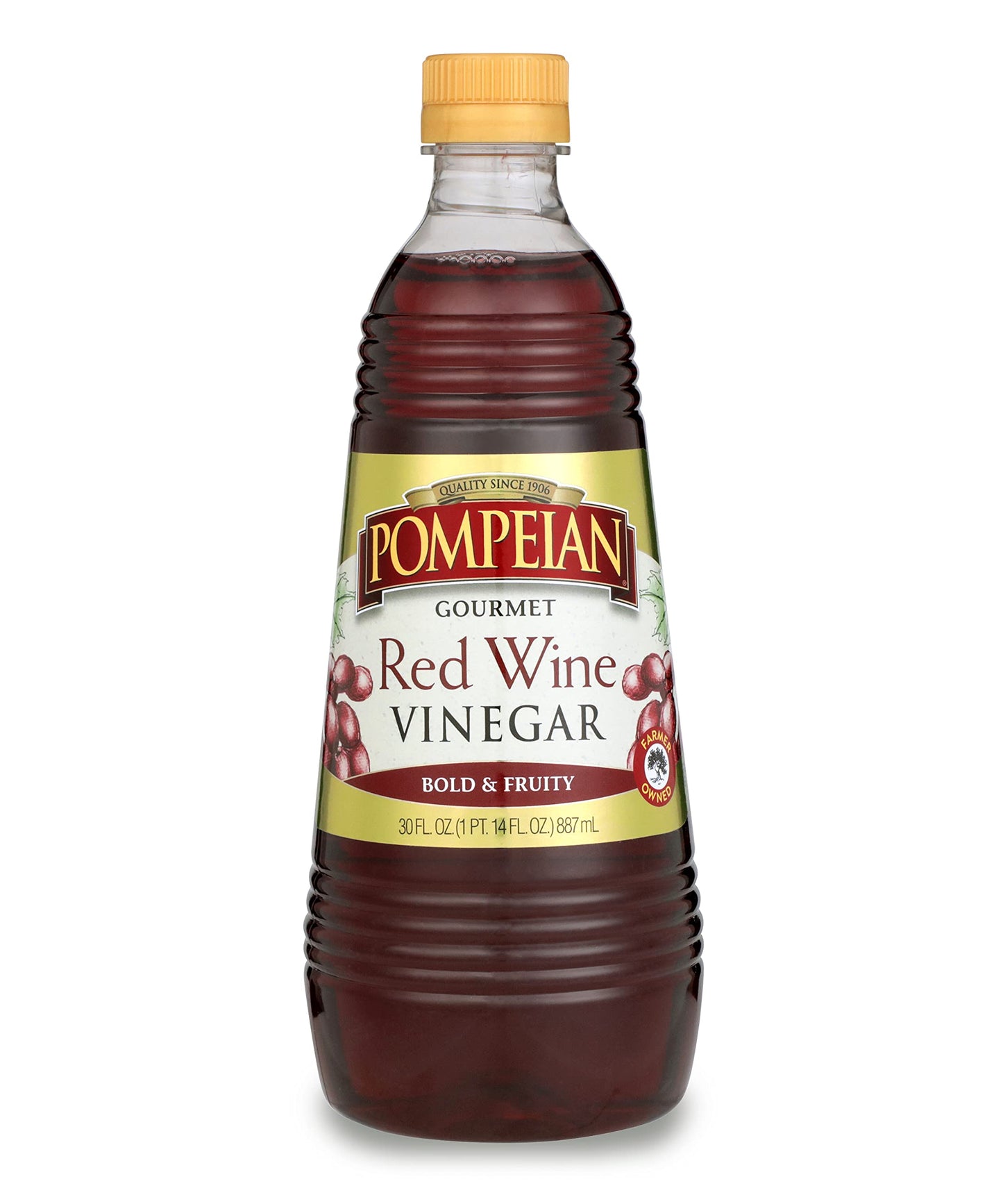 Pompeian Gourmet Red Wine Vinegar, Naturally Gluten Free, 30 Fl Oz, Perfect for Salad Dressings and Marinades