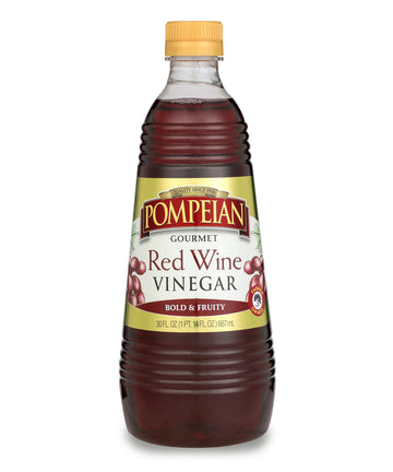 Pompeian Gourmet Red Wine Vinegar, Naturally Gluten Free, 30 Fl Oz, Perfect for Salad Dressings and Marinades