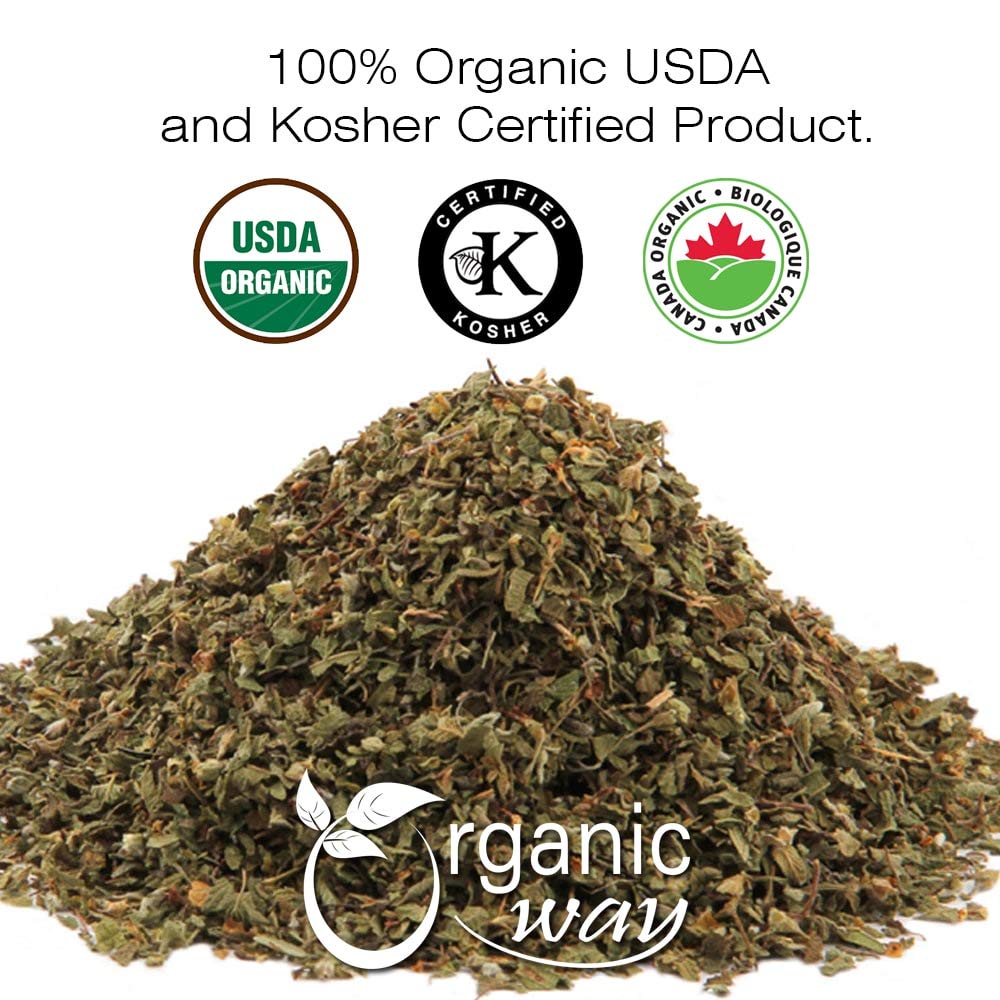 Organic Way Dried Oregano Leaf Cut & Sifted (Origanum Vulgare) - European Wild-Harvest | Organic & Kosher Certified | Vegan, Non Gmo & Gluten Free | Usda Certified | Origin - Albania (4 Oz)