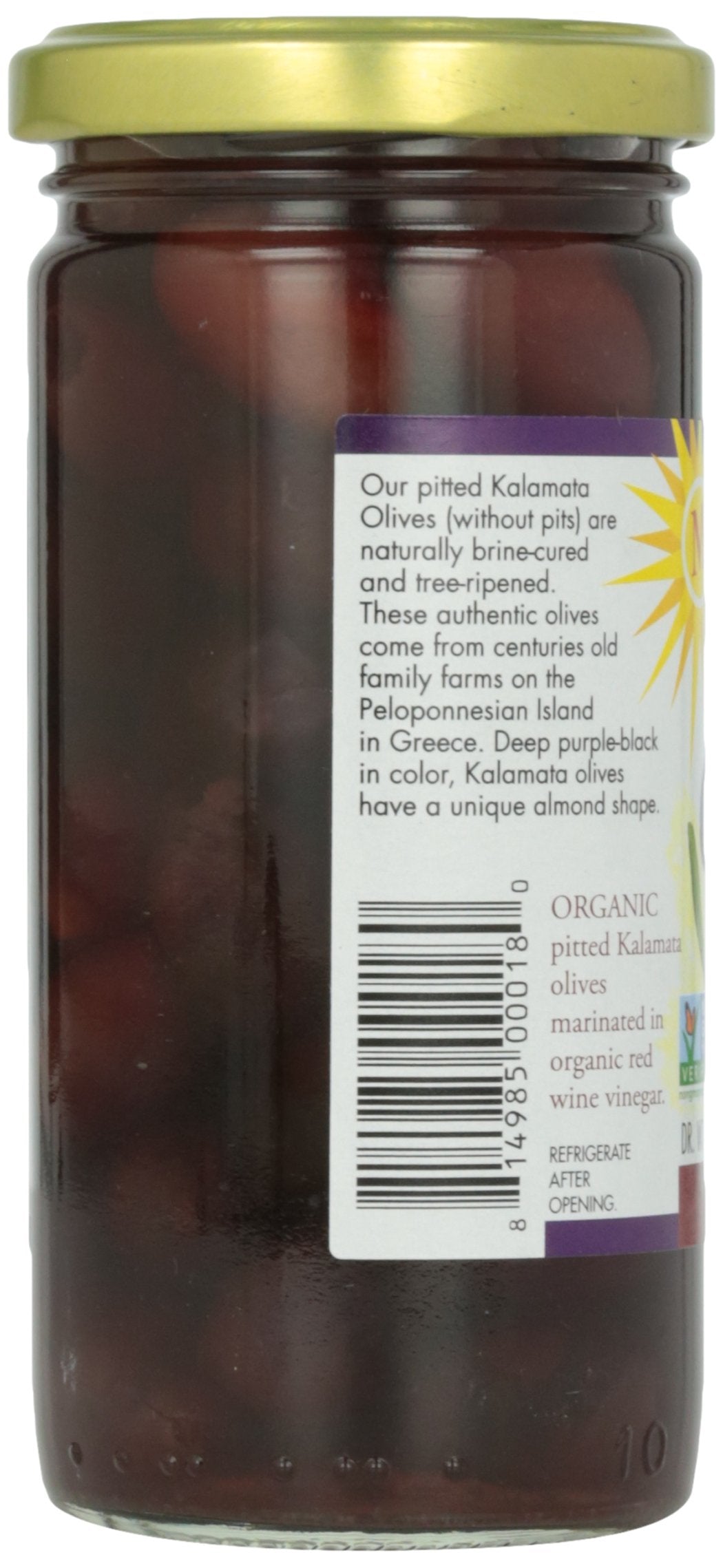 Mediterranean Organic Kalamata Olives, Pitted, 8.4 Oz