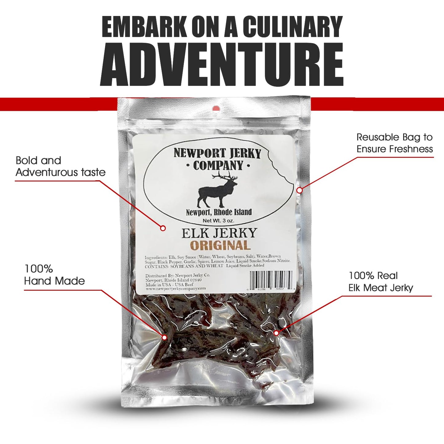 Newport Jerky Company Elk Jerky