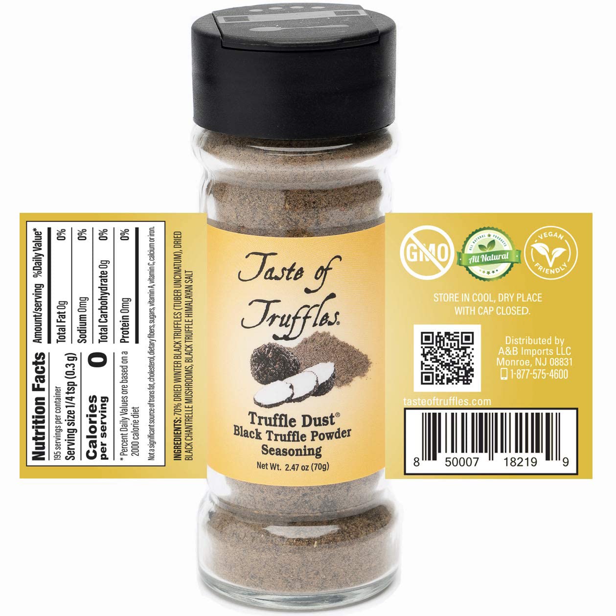 Truffle Dust Seasoning, Truffle & Mushrooms Powder Seasoning, Truffle Gourmet Food Condiments Vegan And Vegetarian Friendly (Bla