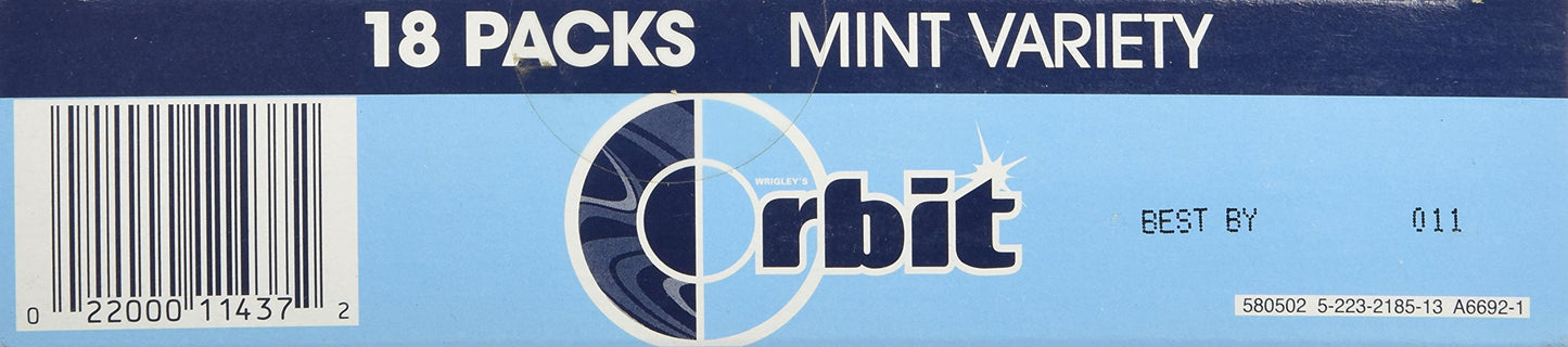Orbit Sugar-Free Gum Mint Variety Pack, 18 Pk./14 Ct., 18Count