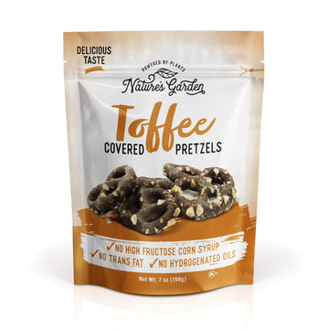 Nature'S Garden Toffee Pretzels - No Trans Fat, Indulgent Snack, Chocolate Dipped Pretzels - 7 Oz Bag (Pack Of 1)