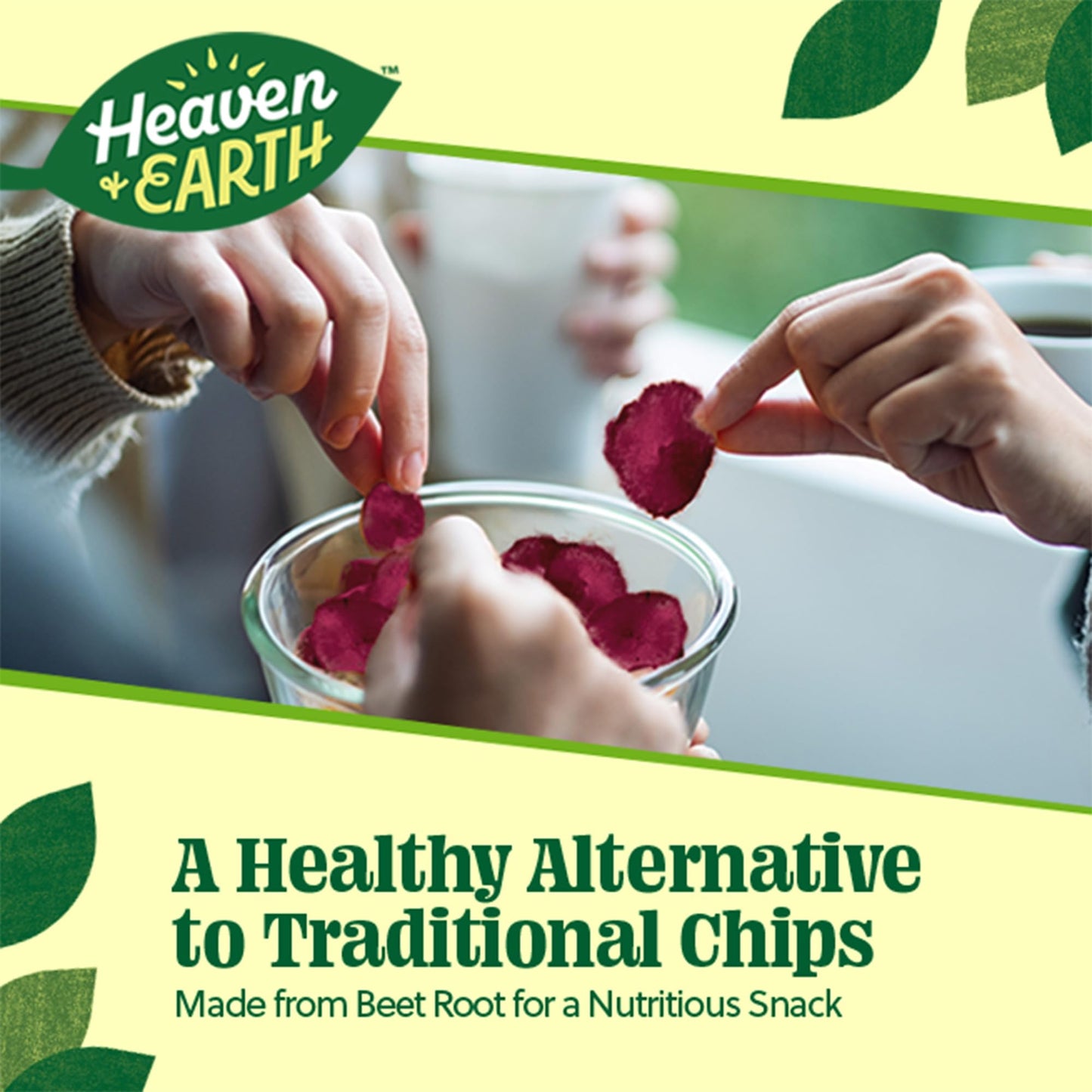 Heaven & Earth Beet Chips, 5oz (2 Pack) Gluten Free | Non GMO | Thin & Crisp | Kosher