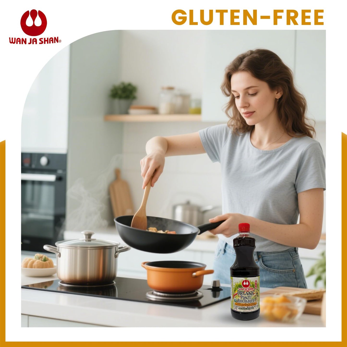 Wan Ja Shan Gluten Free Oragnic Ponzu, Citrus Seasoned Soy Sauce & Dressing 1Liter (33.8Oz). Usda Certified Organic- Gluten Free