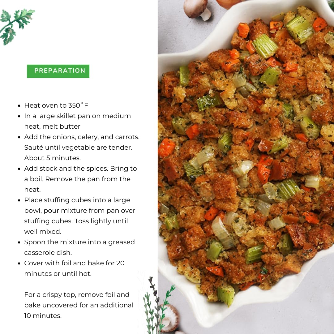 Aleia'S Best. Taste. Ever. Plain Stuffing Mix - 10Oz / 2 Pack – Authentic Taste, Classic Stuffing For Gluten Free Recipes, Certified Gluten Free, Non-Gmo, Corn Free, Soy Free, Dairy Free, Low Sodium