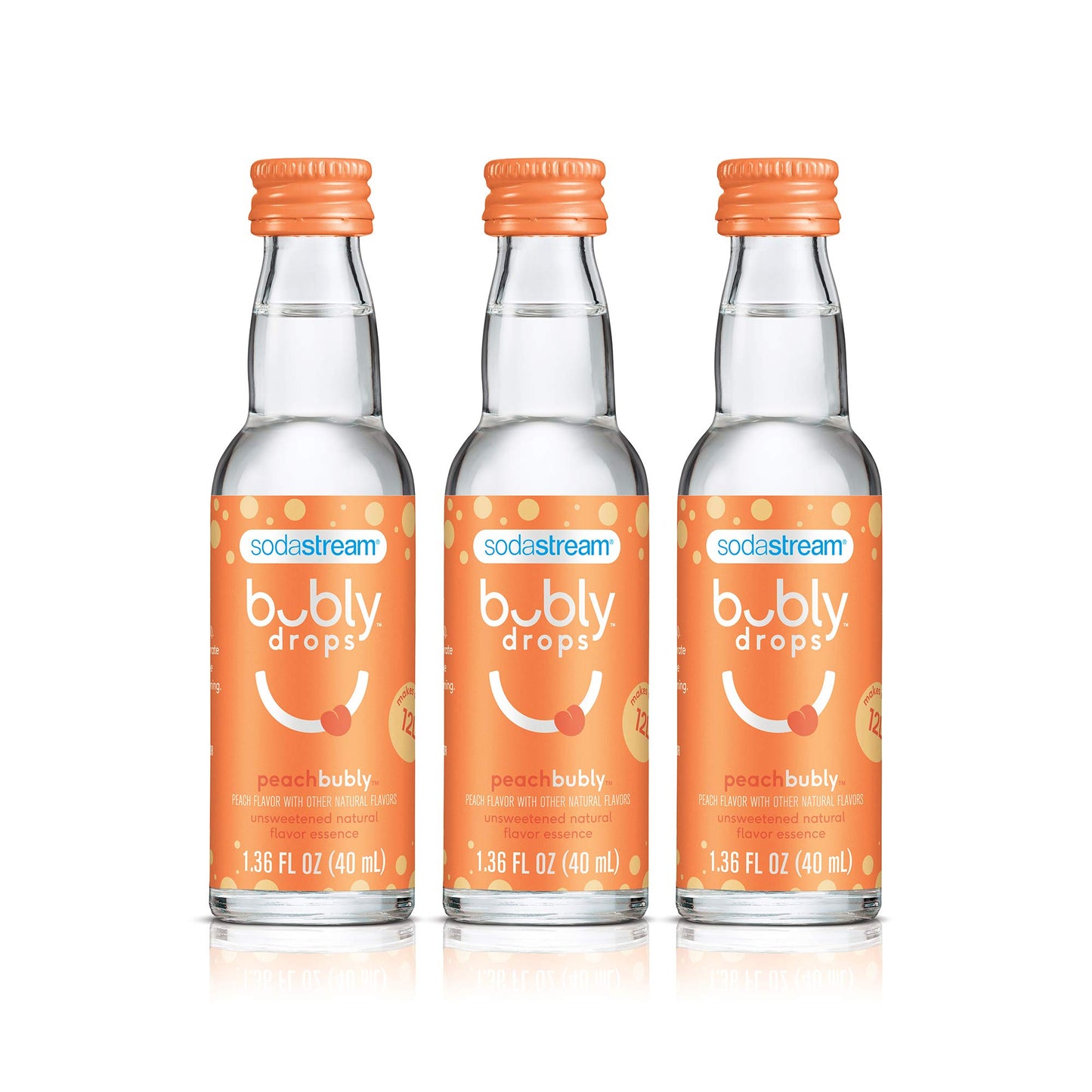 Sodastream Bubly Drops, Peach, 1.36 Fl Oz (Pack Of 3)