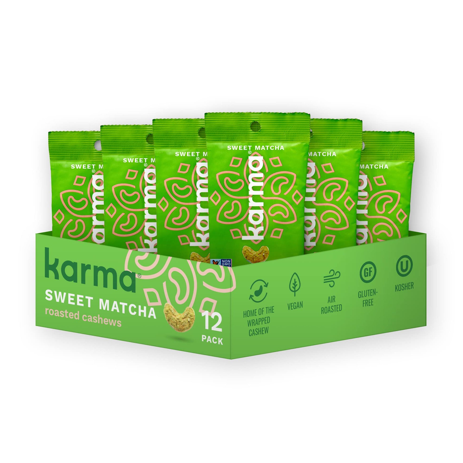 Sweet Matcha Cashews with Skin by Karma Nuts, Whole, Sweet, Roasted, Vegan, Gluten Free, Low Net Carb, Natural, Everyday Nut Sna