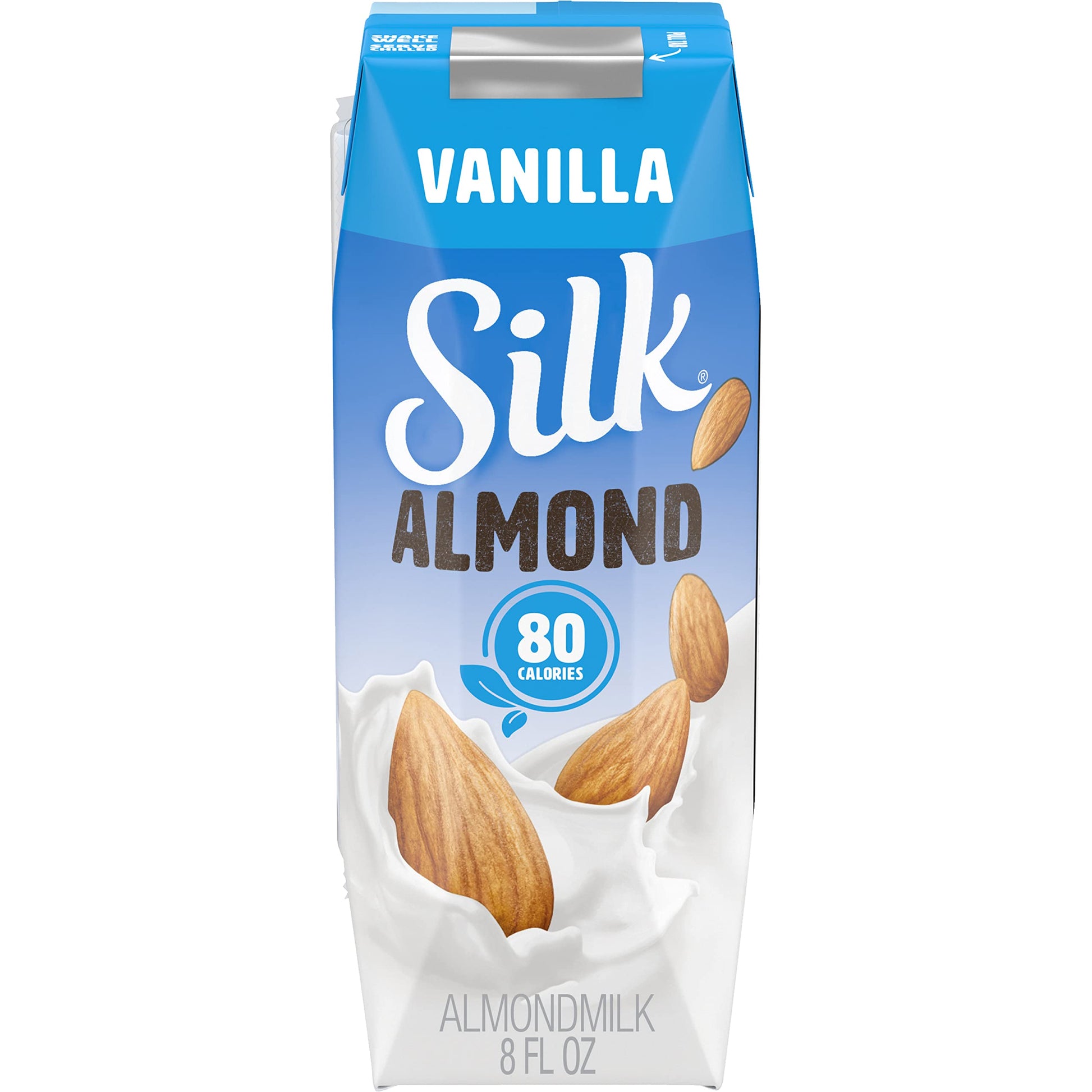 Silk Shelf-Stable Almond Milk Singles, Vanilla, Dairy-Free, Vegan, Non-GMO Project Verified, 8 Oz, (Pack of 18)