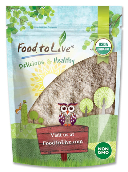 Food to Live Organic Barley Flour, 3 Pounds - Non-GMO, Stone Ground from Whole Hulled Barley, Fine, Kosher, Vegan, Bulk. Rich in