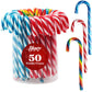 Yumzo Christmas Candy Canes, Bulk Individually Wrapped, 50 Count, Tutti Frutti & Peppermint Flavors