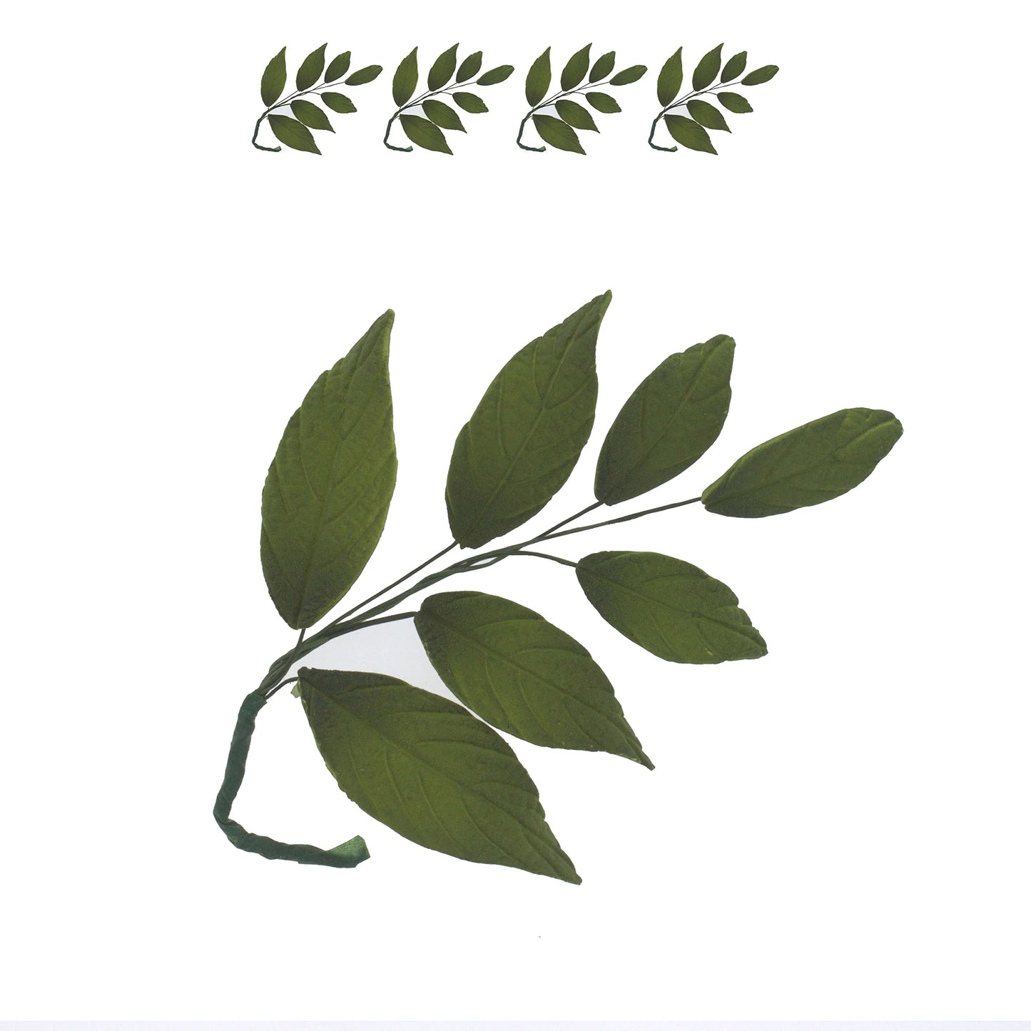 Global Sugar Art Dark Green Leaf Sugar Cake Flower Sprays, 4 Count, Model S-PL-9954