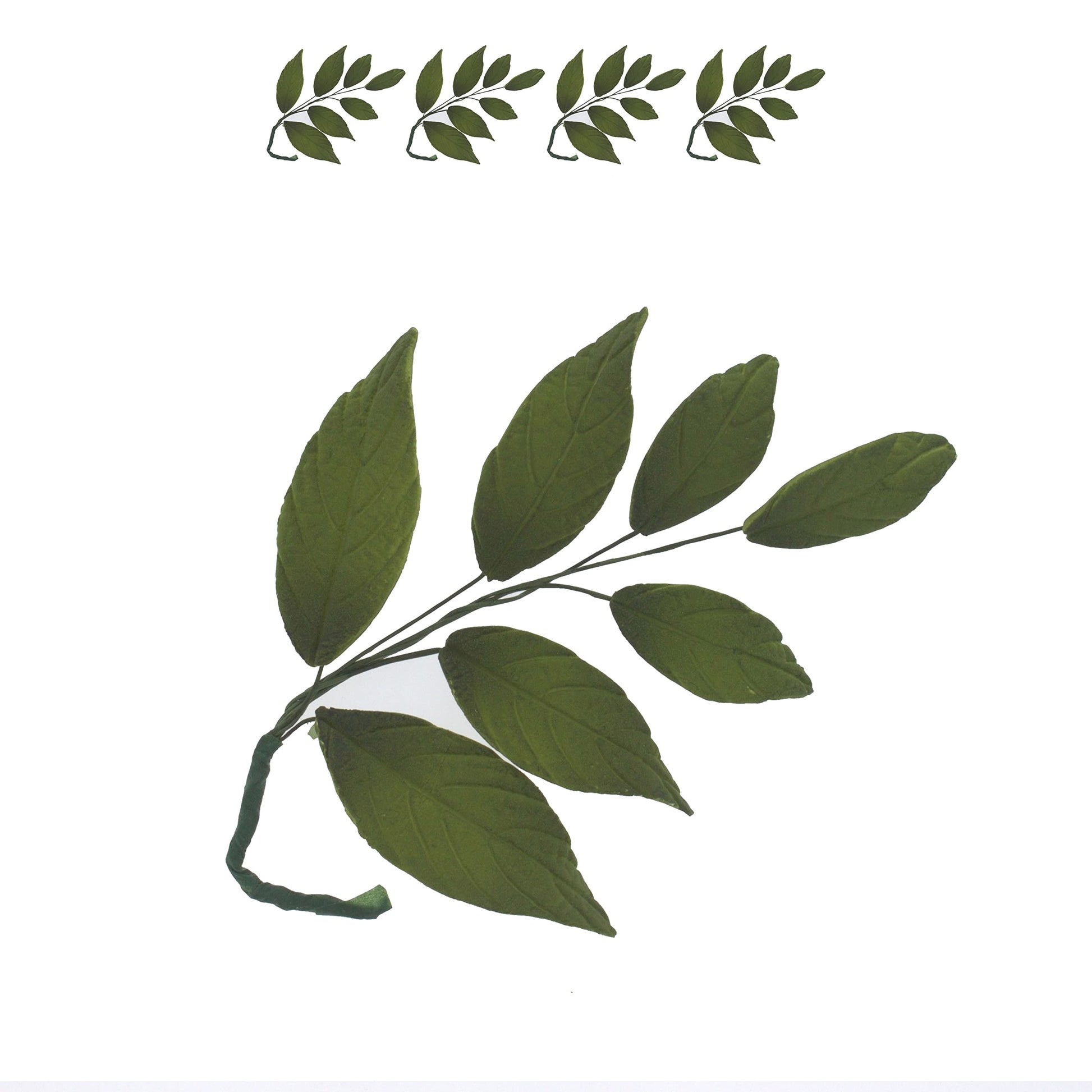 Global Sugar Art Dark Green Leaf Sugar Cake Flower Sprays, 4 Count, Model S-PL-9954