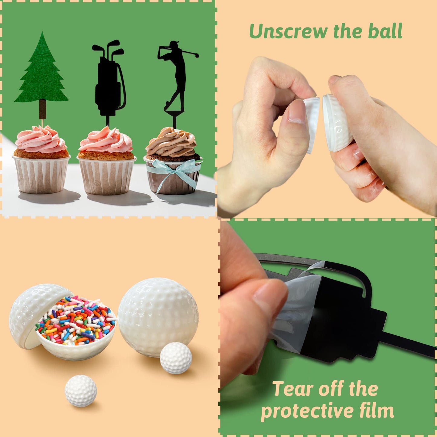 Golf Cake Decorations Heading For The Green Cake Topper Birthday Decorations For Golfers With Cart Flag Golf Ball For Men Sport