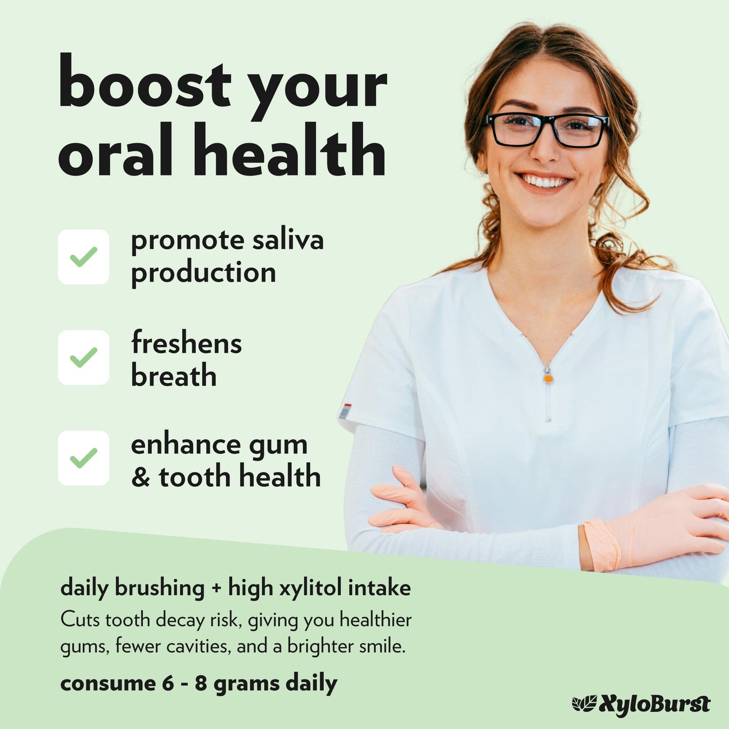 Xyloburst Xylitol Chewing Gum, Sugar Free, Gluten Free, Keto Friendly, 500-Count Bag