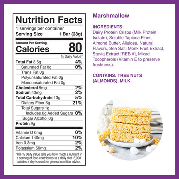 Perfect Keto Mallow Munch, Gluten Free, Cereal Bars, Breakfast Bar, Rice-Free, Low Sugar, Low Carb, Crispy, High Protein Snack,