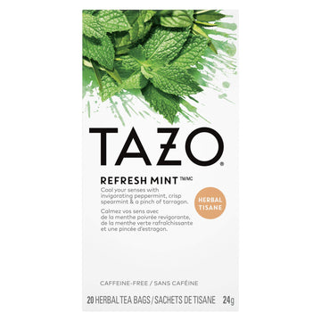 Tazo Refresh Mint Filter Bag Tea, 20-Count Packages (Pack Of 6)