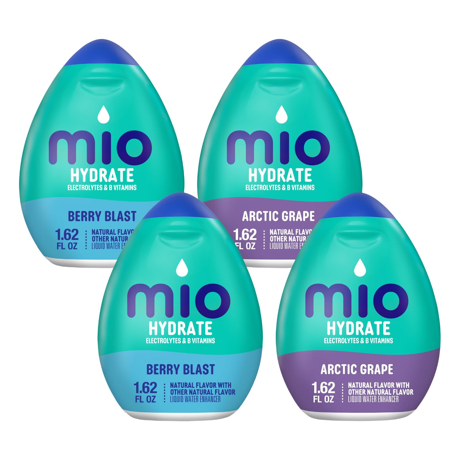 Mio Fit Liquid Water Enhancer Variety Pack, 2 Berry Blast, 2 Arctic Grape, 4 Ct (Variety Pack)