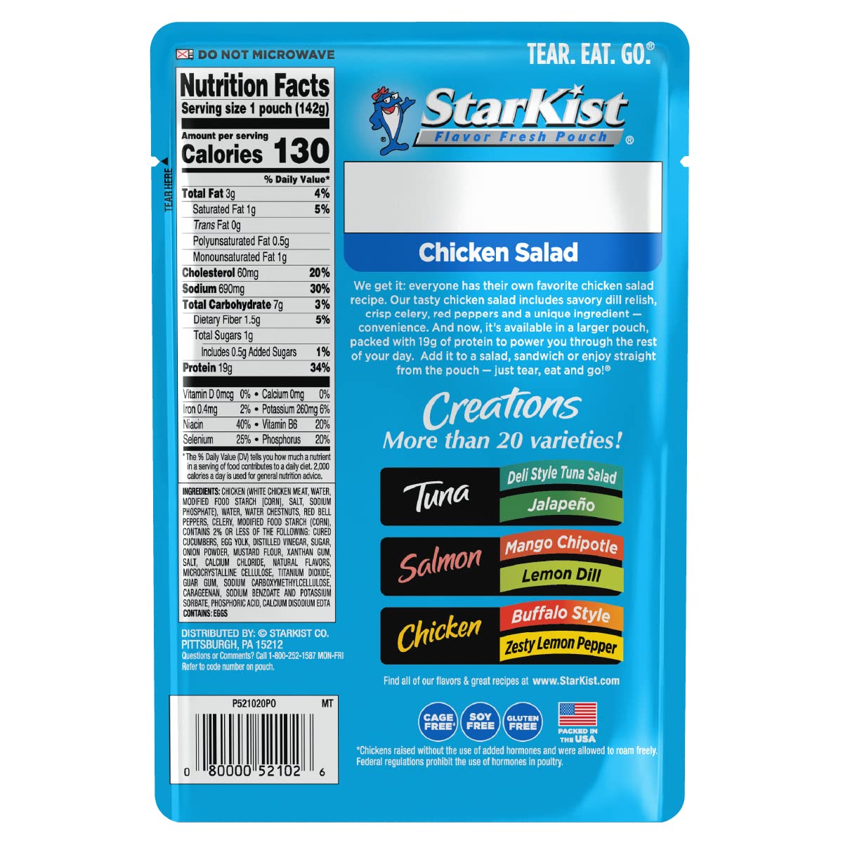 Starkist Chicken Creations Chicken Salad, 5 Oz Pouch “Big Size” (Pack Of 12)