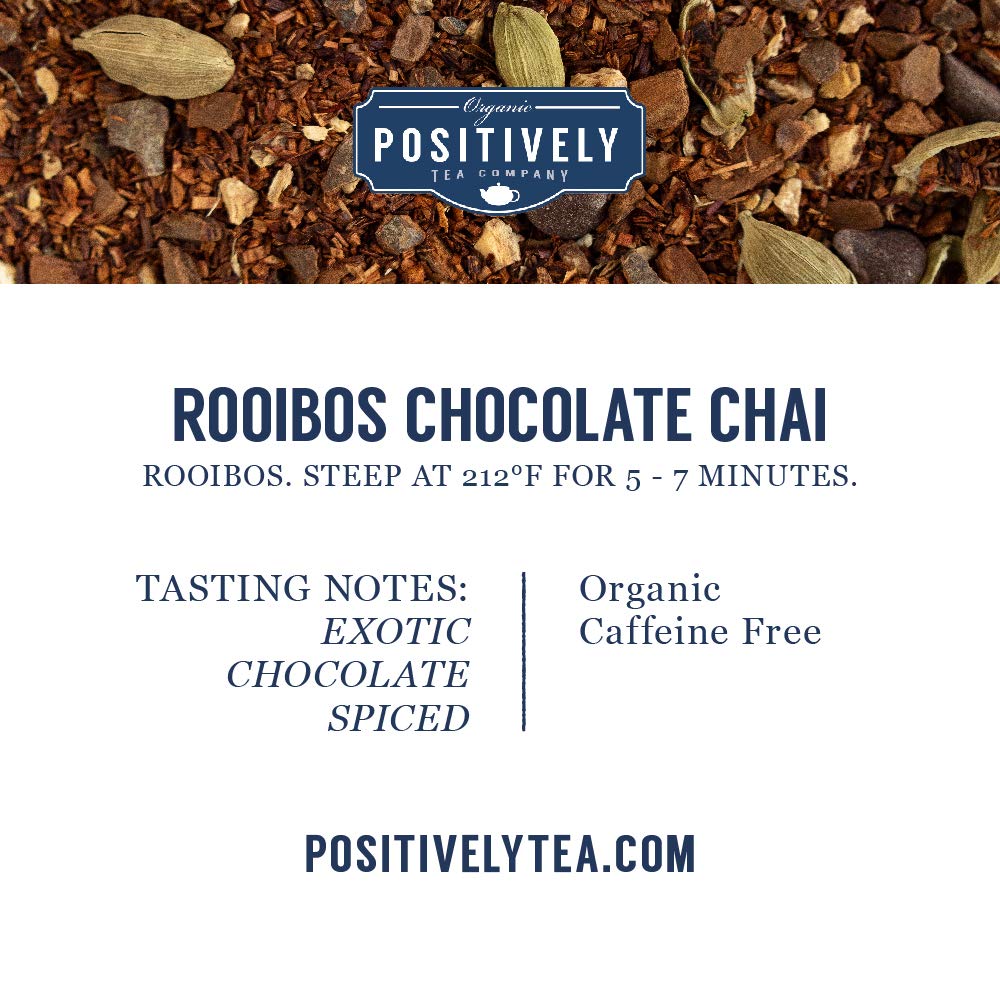 Organic Positively Tea Company Rooibos Chocolate Chai Tea Loose Leaf 16 Ounce