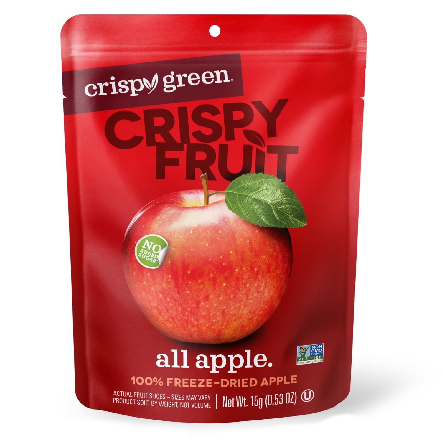 Crispy Green Freeze-Dried Apple, No Sugar Added, 0.53 Ounce (Pack of 12)
