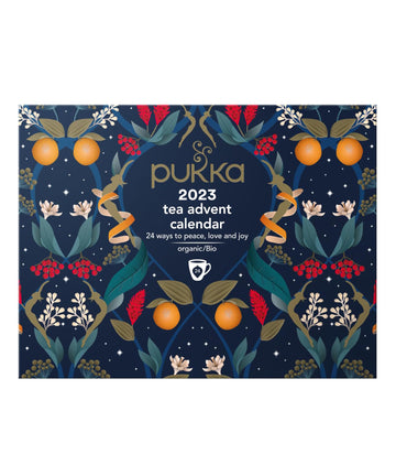 Pukka Advent Calendar 2023 Organic Tea, Herbal Tea Variety Pack, Selection Of 24 Delightful Black & Green Teas And Infusions, 100% Organic