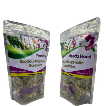 Eucalyptus, Bugambilia, Mullein Herbal, Quiere Te, Mix 5.3 Oz (150 Grams), 2 Pack, Up To 200 Cups, Resealable Bag, Eucalipto, Bo