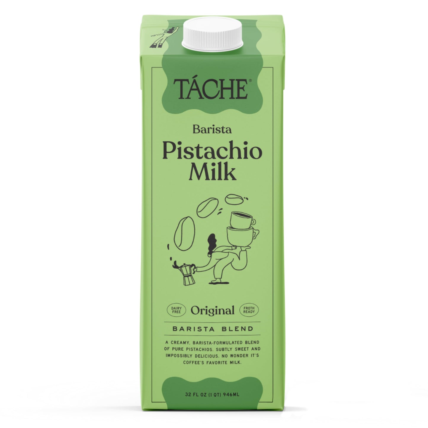 T  che Pistachio Milk - Plant Based Nut Milk & Pistachio Creamer - Rich, Smooth, Barista Blend, Lightly Sweetened, Non Dairy Cre