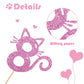 MINUET MINUTE Cat Eight Cake Topper, Pink Glitter, Birthday Party Decoration for 8th Birthday Girl