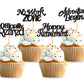 Keaziu 24PCS Cupcake Toppers, Retirement Theme, Black Paper Picks, Farewell Party Decorations