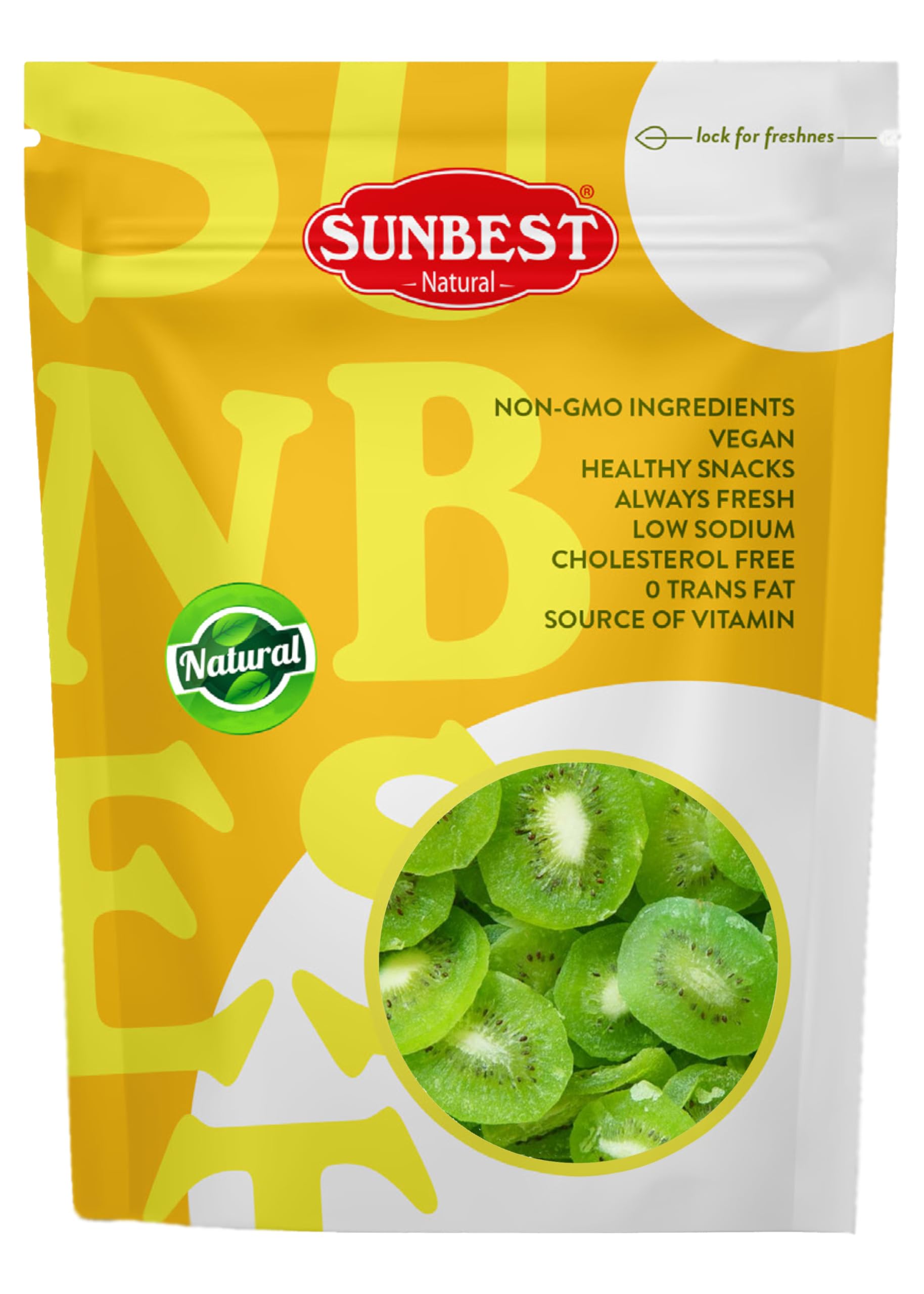 SUNBEST NATURAL Dried Kiwi Slices - Vegan, Non-GMO, Chewy Fruit Snack - 5 lbs (80 oz)