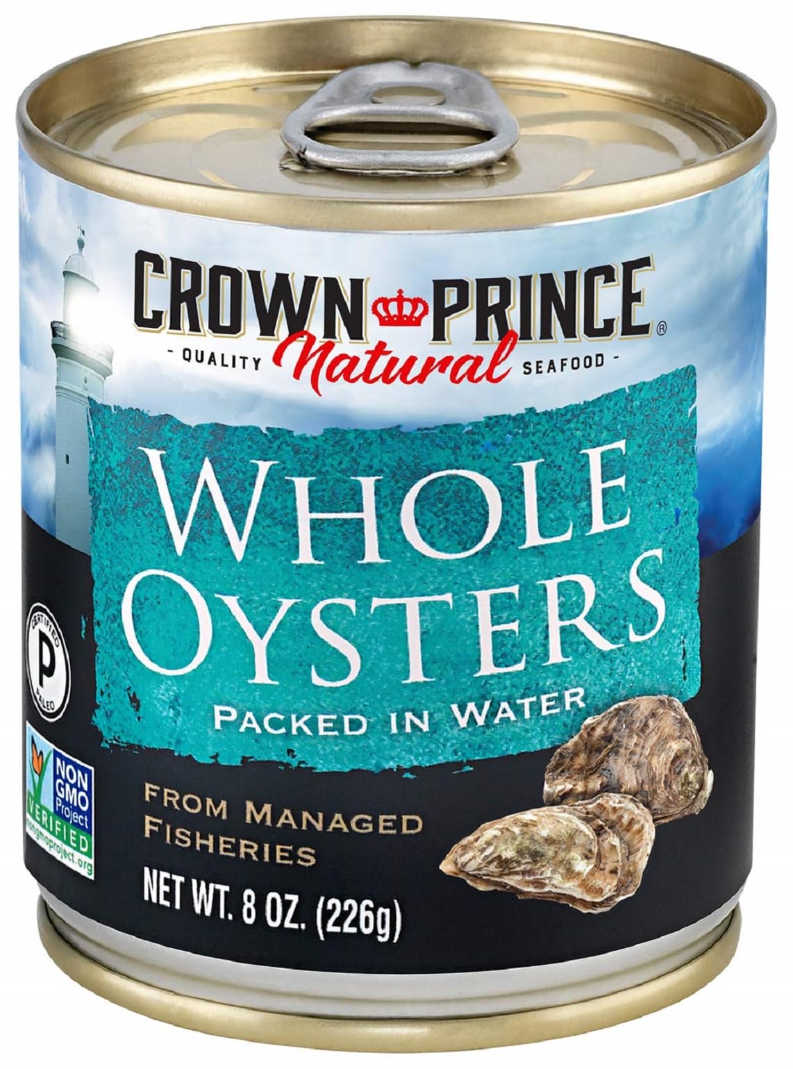 Crown Prince Natural Whole Boiled Oysters, 8-Ounce Cans (Pack Of 12)