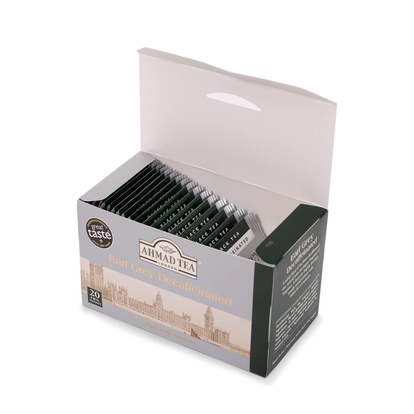 Ahmad Tea Decaffeinated Earl Grey Tea, 20-Count Boxes, 8.4 oz, Pack of 6, Earl Grey Decaf