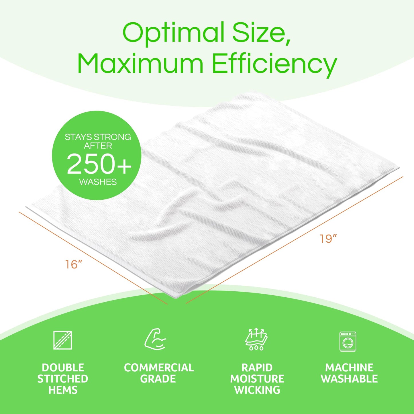 Towels N More 24 White Cleaning Towels For Kitchen, 16X19 Bar Mop Dish Towels - 30Oz Commercial Grade Cotton Absorbent Reusable