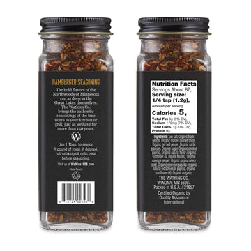 Watkins Organic Grilling Hamburger Seasoning, 3.6 oz (Pack of 3)