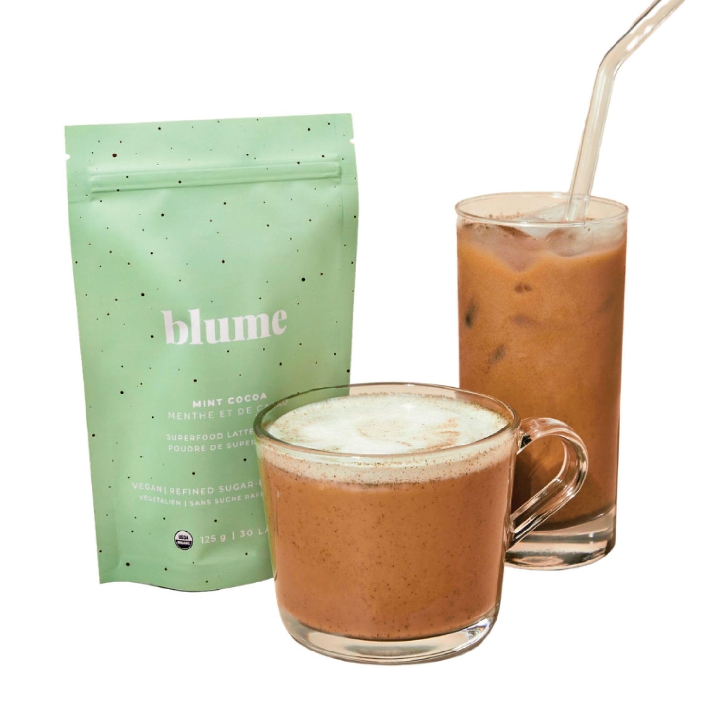 Blume Peppermint Cacao Blend - Superfood Latte, Keto Friendly, Vegan - 3.5 Ounce