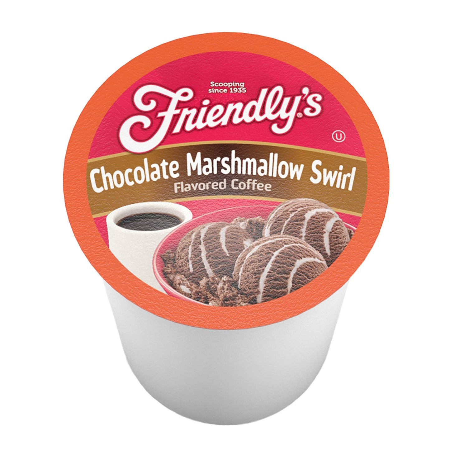 Friendlys Ice Cream Coffee Pods, Flavored Coffee, Chocolate Marshmallow Swirl, 40 Count, for Keurig K Cup malt-inspired