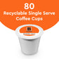 BIGGBY® Best Single Serve Coffee, Medium Roast, Recyclable Plastic Cups, 80 Count