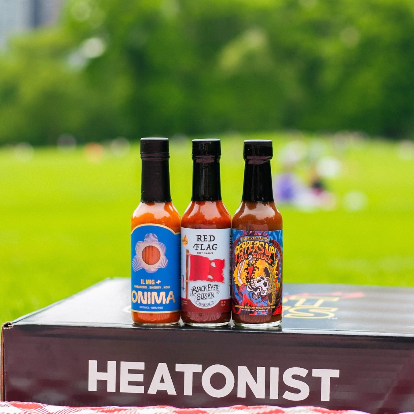 Hot Ones Season 24 Heat Pack, Hot Sauce Pack With Onima (Il Mig+), Black-Eyed Susan (Red Flag), High River Sauces (Peppers Up!),