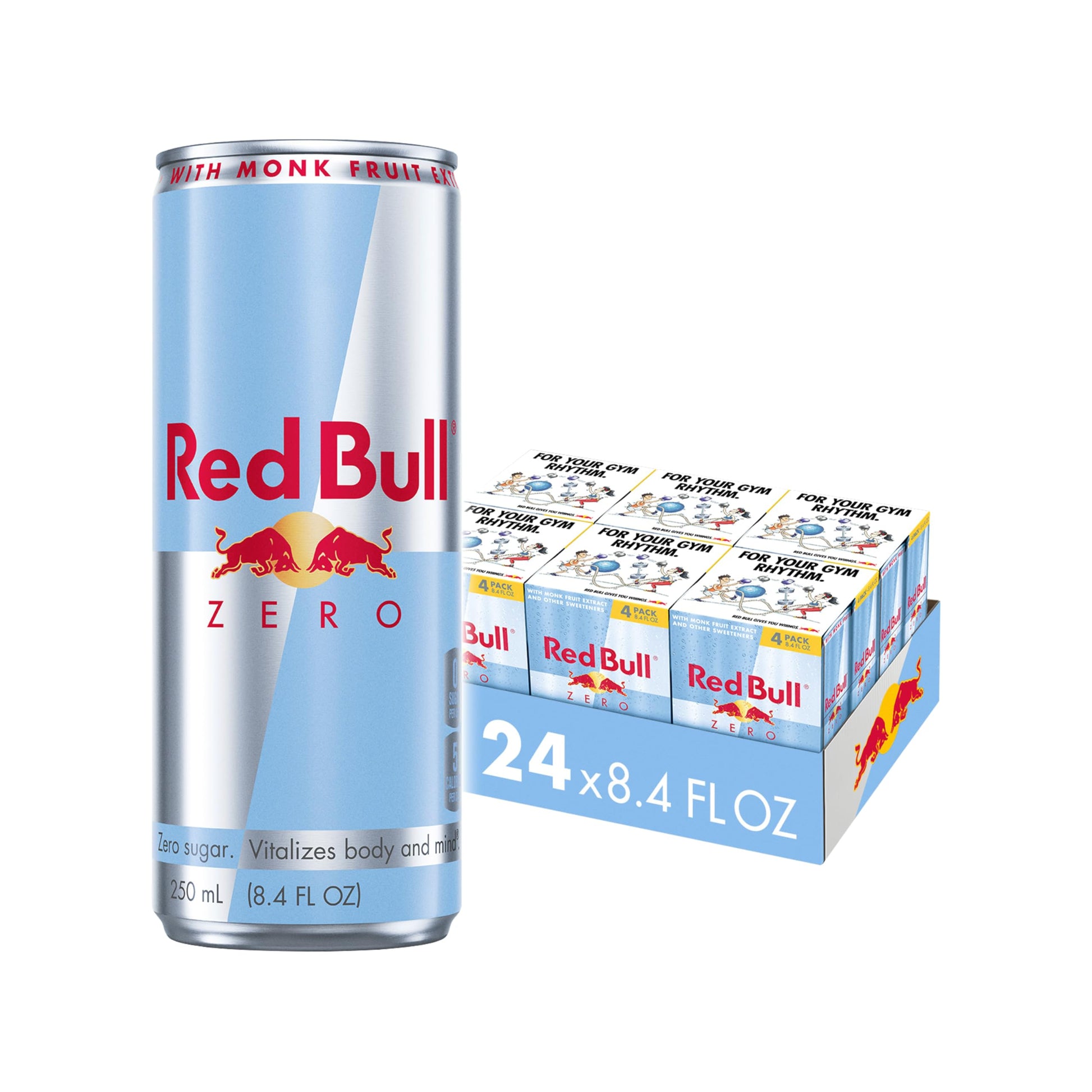 Red Bull Zero Energy Drink, 80mg Caffeine, Taurine & B Vitamins, 8.4 Fl Oz, 24 Pack (6x4 Cans)