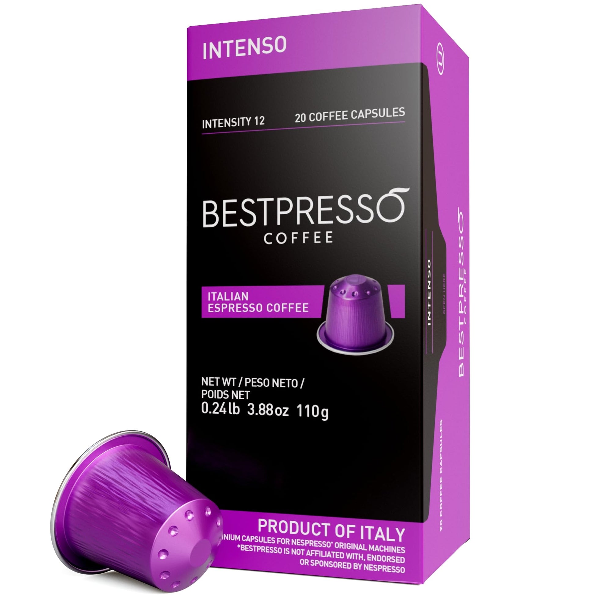 Bestpresso Coffee Pods for Nespresso Original Machine, Espresso Intenso Blend, 120 Count, Model BST10413