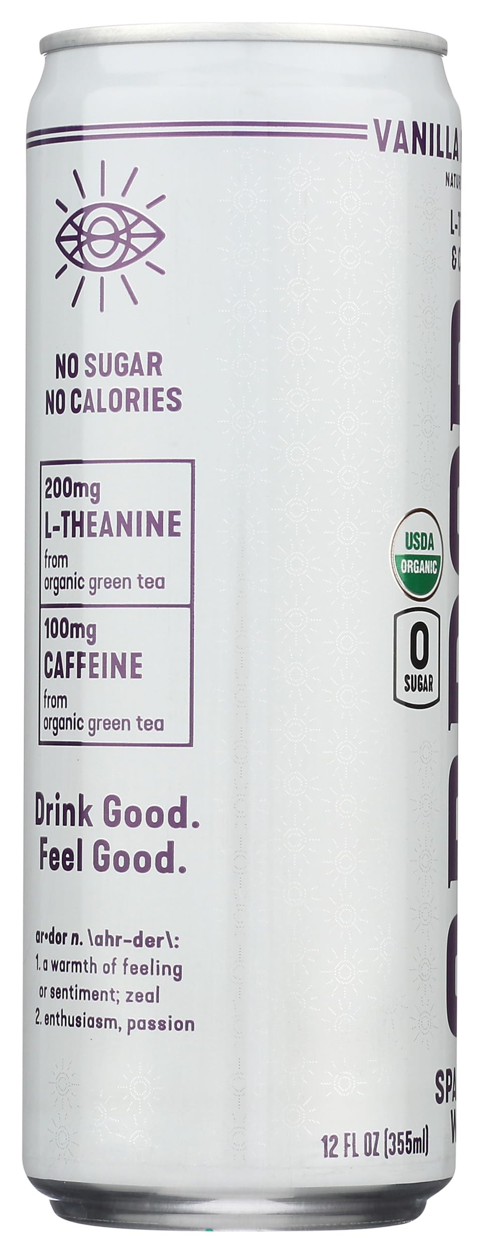 Ardor Organic Vanilla Blackberry Sparkling Energy Water, 12 FZ
