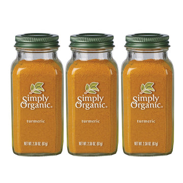Simply Organic Ground Turmeric Root, 2.38 Ounce, Distinct Aroma, Ginger & Pepper-Like Flavor, Kosher, Non Gmo (Pack Of 3)