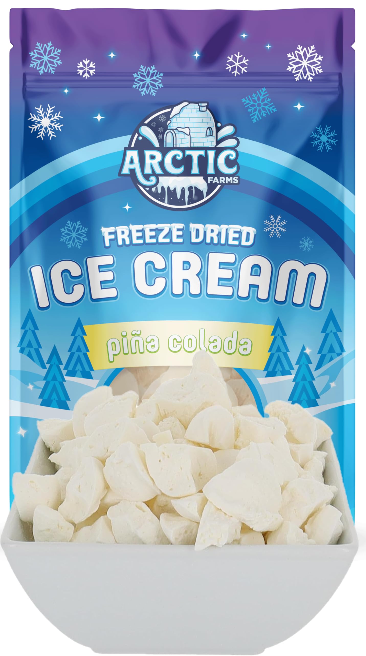 Arctic Farms Freeze Dried Ice Cream Bits Bagged And Boxed - Does Not Melt (Pina Colada) (2.5Oz)